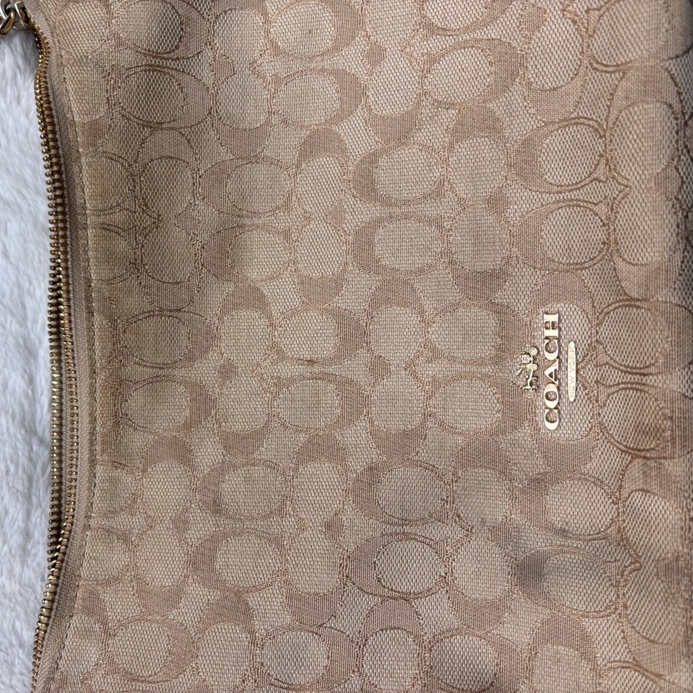 Coach Celeste Hobo Bag | Signature Canvas Khaki Beige | F58284 Shoulder Bag - Picture 2 of 8